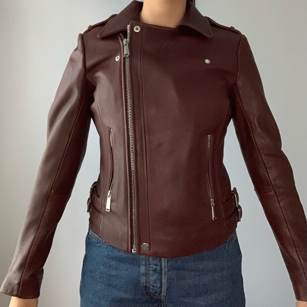 Bcbgeneration Burgundy Leather Jacket - image 3